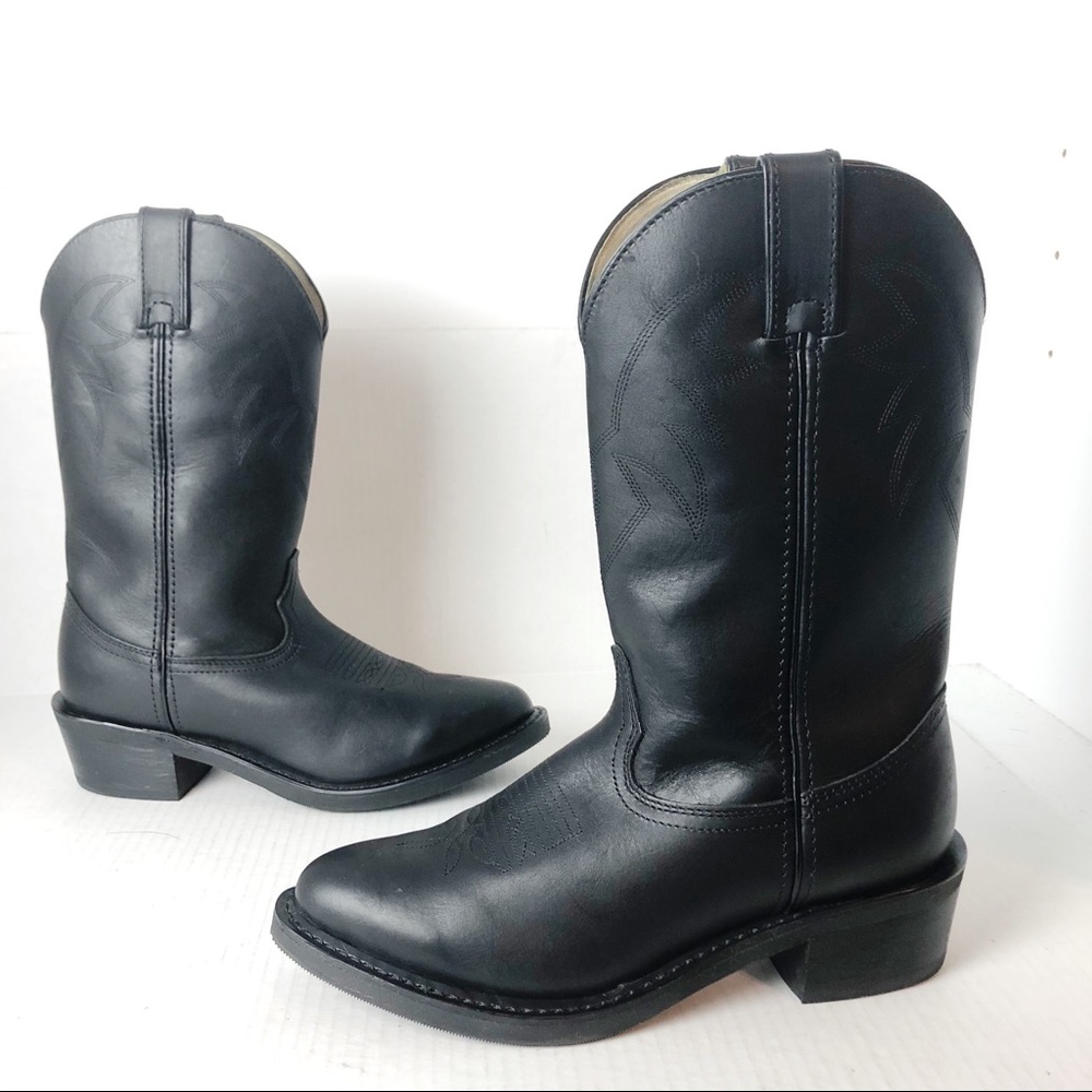 Durango Men’s 11” Cowboy Boots Black Leather 7.5D